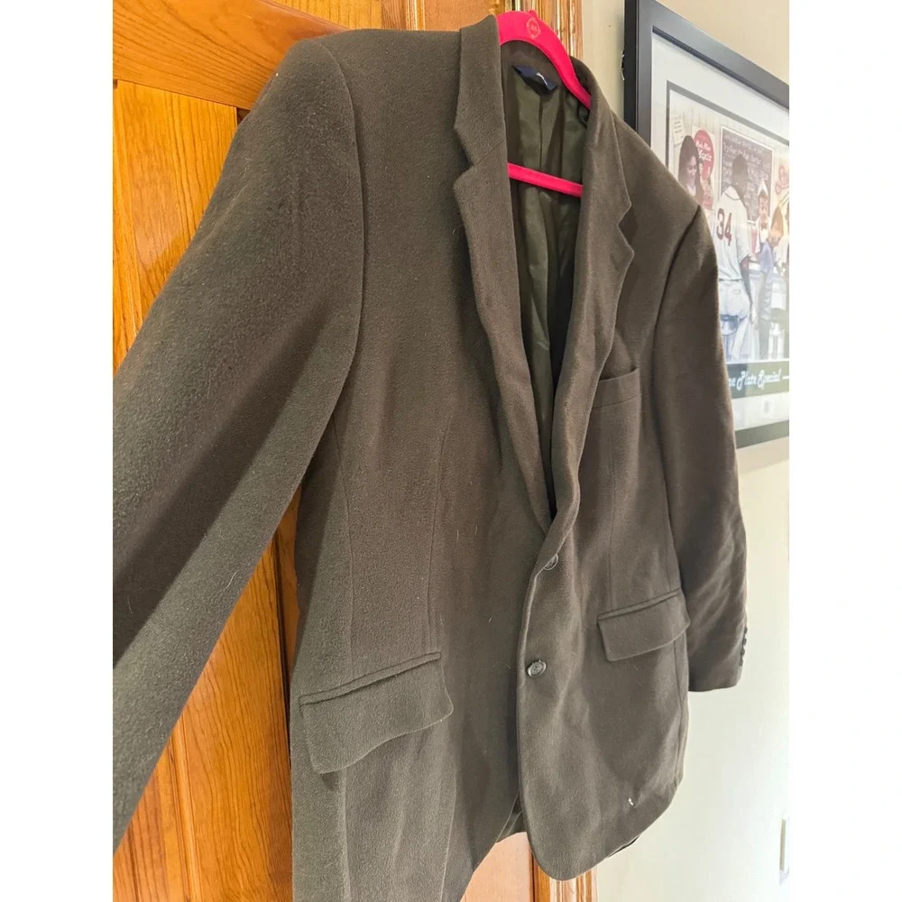 Brooks Brothers 346 Mens 46R‎ Blazer 100% Camel Hair Olive Brown Sport Coat